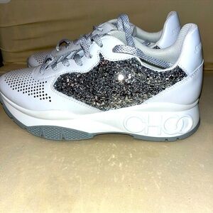 Jimmy Choo silver white sneakers